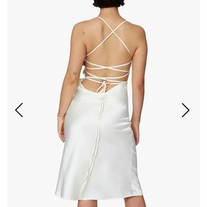 Danielle Bernstein Tie Back MIDI Dress Vanilla